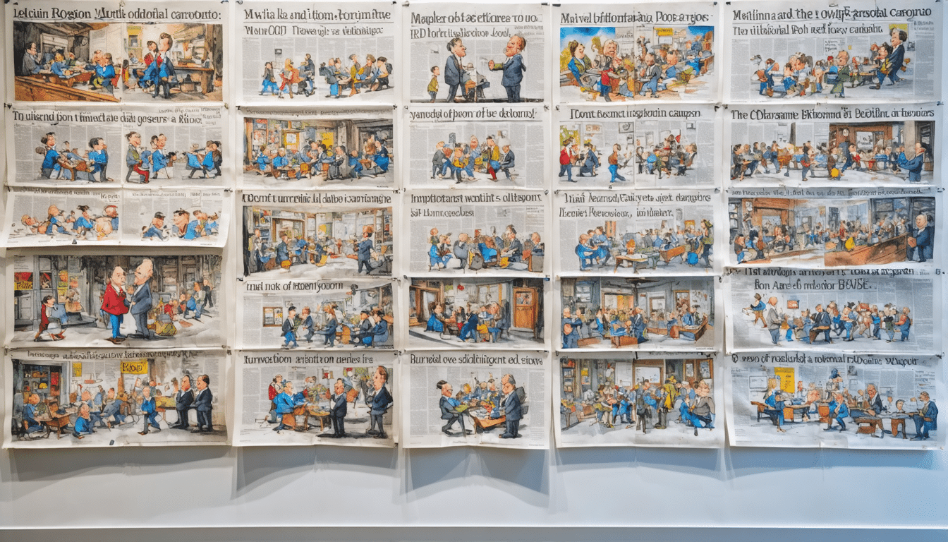 découvrez l'univers captivant de martin rowson à travers une rétrospective illustrée qui explore dix ans d'histoire du dessin de presse. plongez dans une analyse incisive et artistique des événements marquants, de la satire et de l'engagement politique au cœur de son œuvre.