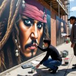le créateur de one piece et le doubleur de sanji rendent hommage à johnny depp avec une fresque murale inspirée de jack sparrow, célébrant la légende du cinéma et l’univers manga.