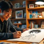 découvrez le dessin exclusif de kappei yamaguchi, la voix emblématique de shinichi kudō dans détective conan, dévoilant son talent artistique et son hommage au célèbre détective.