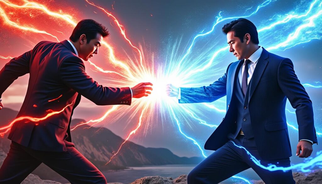 découvrez le moment incroyable où les dirigeants du japon et de la france s'affrontent avec un kamehameha spectaculaire, hommage épique à dragon ball.