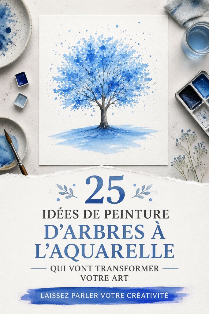 Peinture à l'aquarelle d'un arbre coloré