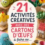 21 activités créatives avec des cartons d'œufs à réaliser avec les enfants Un enfant créant une œuvre d'art à partir de cartons d'œufs, illustrant des activités manuelles créatives.