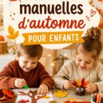 Un enfant s'amusant à créer une décoration d'automne avec des feuilles et des gommettes