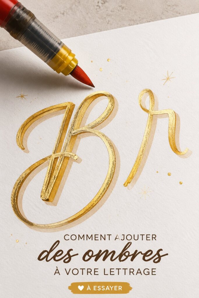 Un exemple de lettrage ombré créatif avec des couleurs vives.