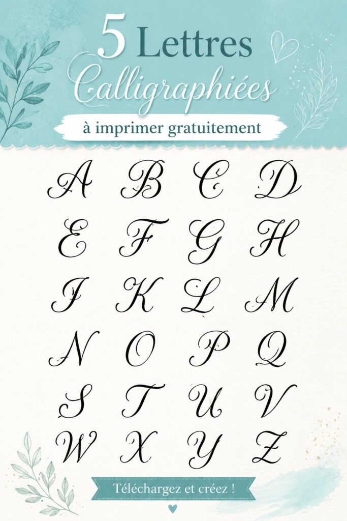 Modèles d'alphabet calligraphié à imprimer gratuitement