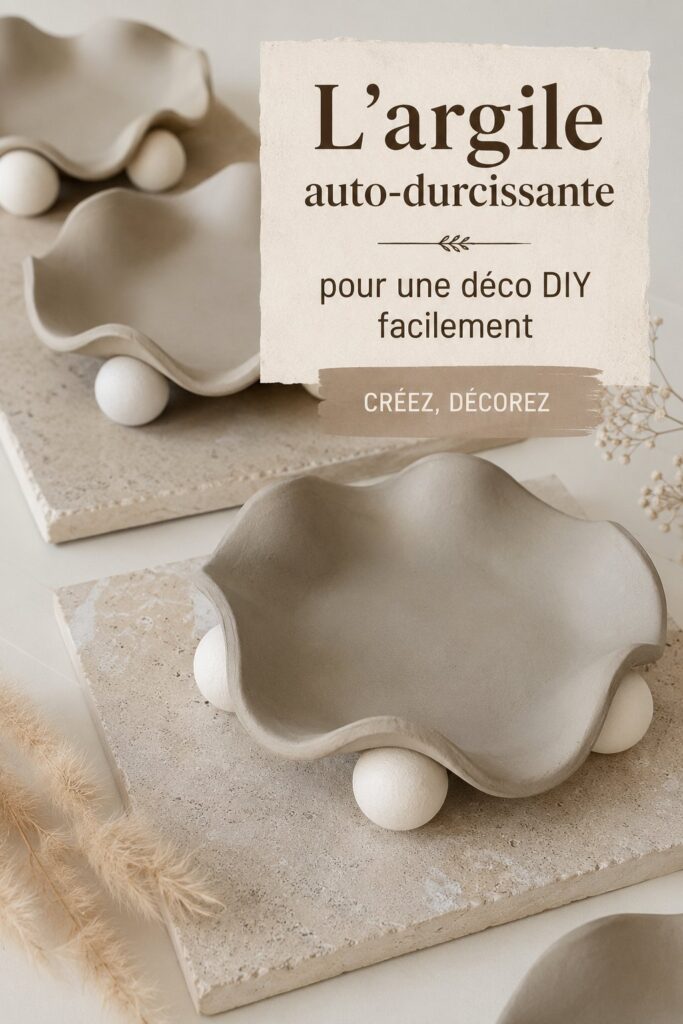 Un projet DIY de décoration utilisant de l'argile auto-durcissante pour des objets créatifs.