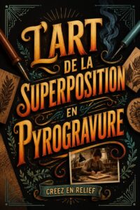 Illustration d'une pièce en bois traitée par pyrogravure en layering