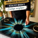 Peinture acrylique colorée avec des techniques de pouring