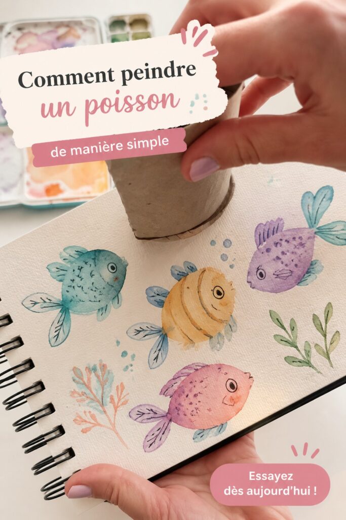 Poisson coloré peint à la main, exposé sur un mur décoratif.
