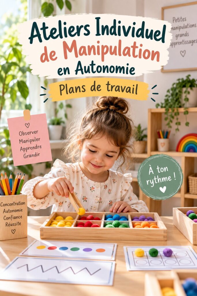Un enfant en train de manipuler des matériaux colorés lors d'un atelier créatif