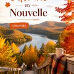 Paysage automnal en Nouvelle-Angleterre avec des arbres aux feuilles colorées