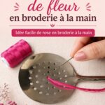 Un design floral brodé à la main sur un tissu coloré
