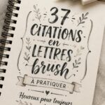 Collage de citations inspirantes en calligraphie sur fond pastel.