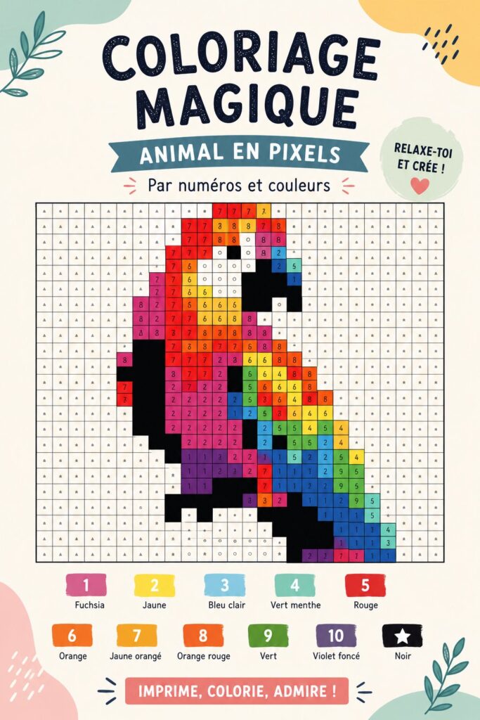 Modèles d'animaux à colorier en style numérique
