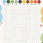 Illustration d'un coloriage codé sur grille avec différentes couleurs remplies