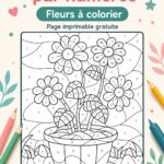Coloriage de fleurs par numéro : un moment de détente gratuit Page à imprimer de fleurs à colorier par numéro