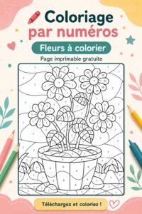 Page à imprimer de fleurs à colorier par numéro
