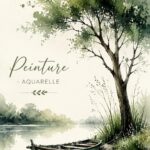 Peinture aquarelle colorée sur une toile, illustrant des techniques simples.