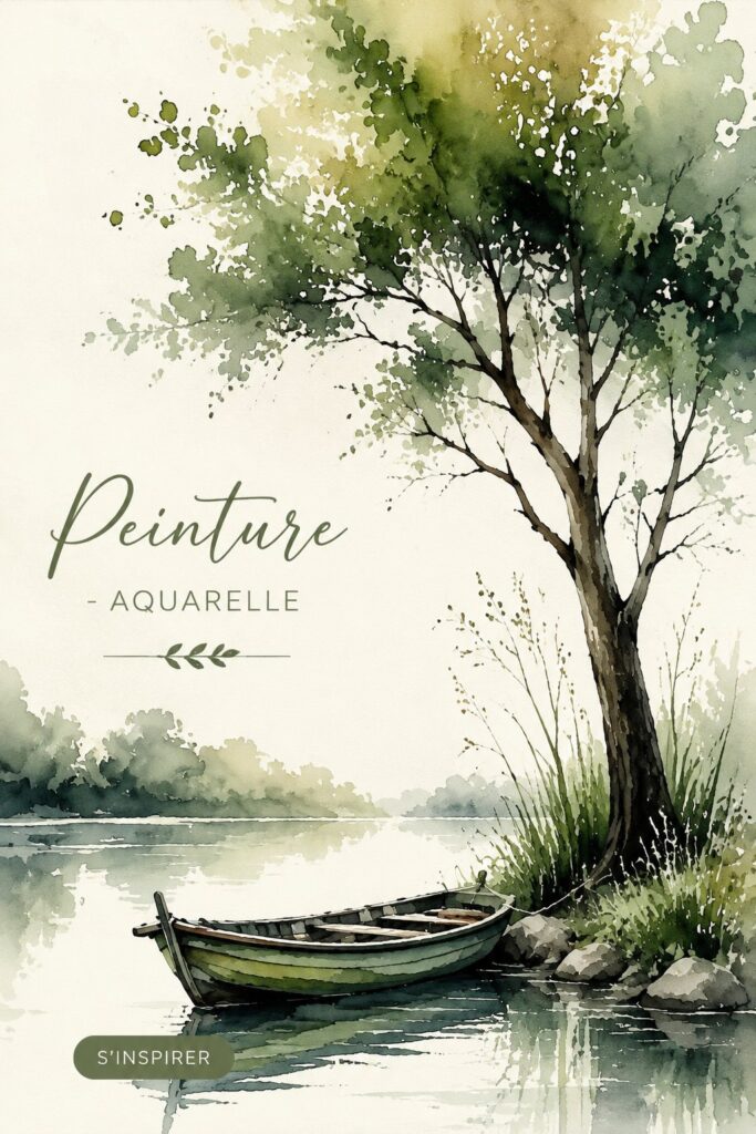 Peinture aquarelle colorée sur une toile, illustrant des techniques simples.