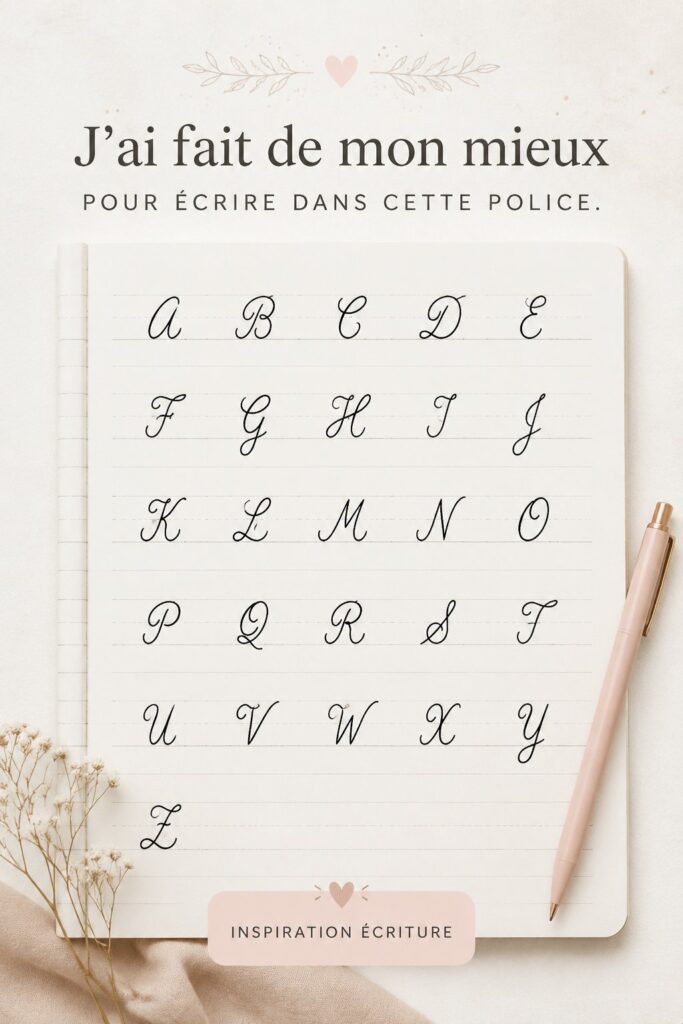 Exemple d'un document illustré avec une belle police d'écriture