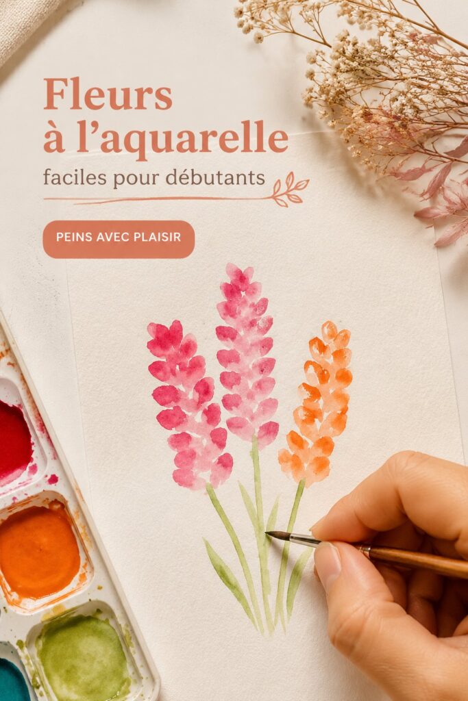 Fleurs peintes à l'aquarelle sur papier