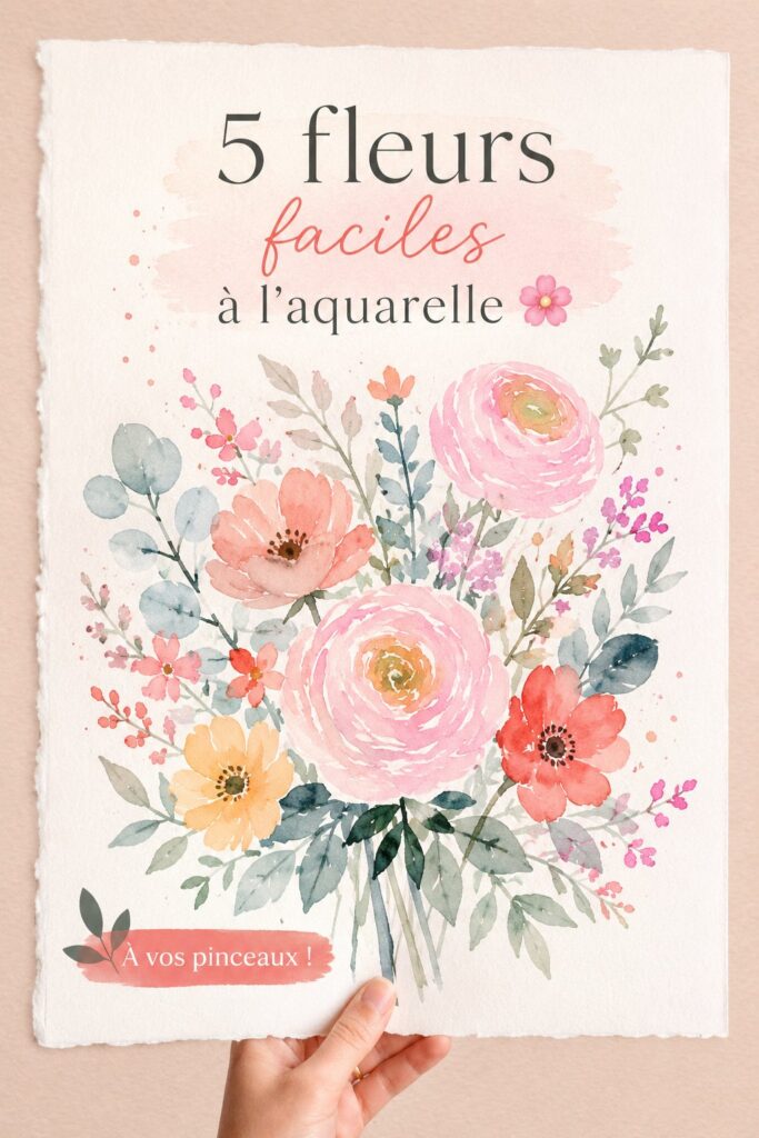 Une illustration de fleurs peintes à l'aquarelle, montrant la diversité des couleurs et des formes.