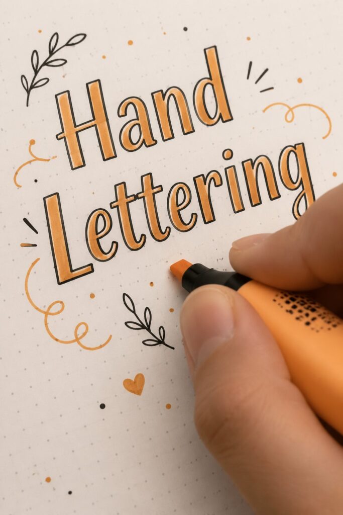 Illustration de cartonnage avec un message joyeux anniversaire en hand lettering