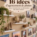 Mur de photos décoratif avec cadres en bois et souvenirs de voyage