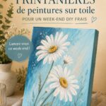 9 idées faciles de peinture sur toile pour un week-end créatif Peinture sur toile colorée représentant un paysage printanier inspirant.