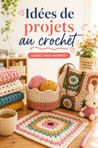 Un bel ouvrage au crochet coloré en cours de réalisation