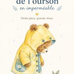 L'illustration de l'ours sous la pluie : un univers charmant Illustration d'un ours adorable sous la pluie apportant une ambiance chaleureuse