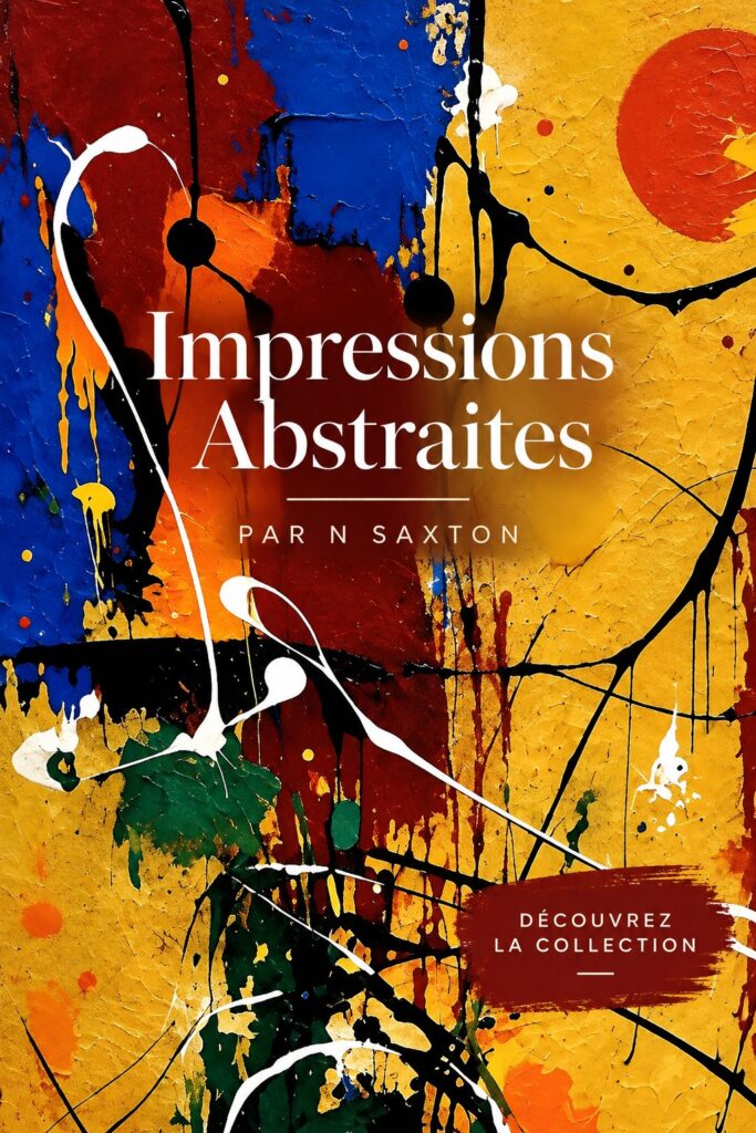 Impression abstraite colorée représentant un mélange de formes et couleurs vives, idéale pour un intérieur moderne.