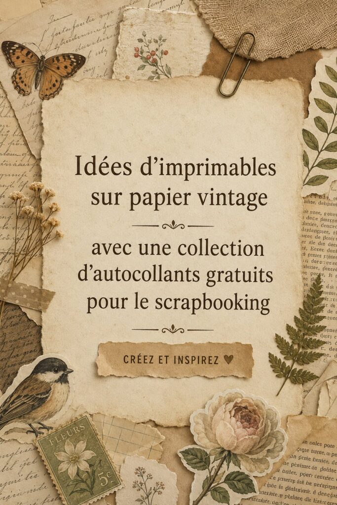 Collection d'impressions vintage prête à être utilisée pour le scrapbooking