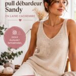 Modèle tricot pull débardeur Sandy en laine cachemire, élégant et douillet.