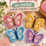 Modèles de papillons colorés en crochet, prêts à être réalisés par des passionnées d'activités manuelles.
