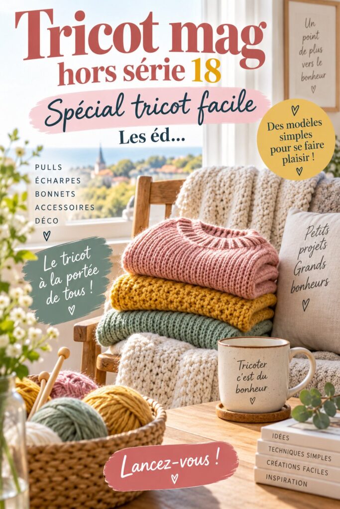 Un pull en laine tricoté simplement, idéal pour débutants.