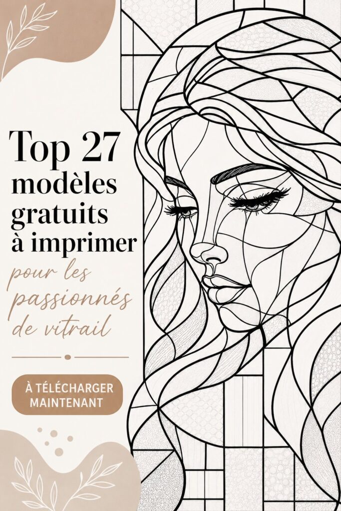 Collection de 27 motifs à imprimer pour vitraux maison