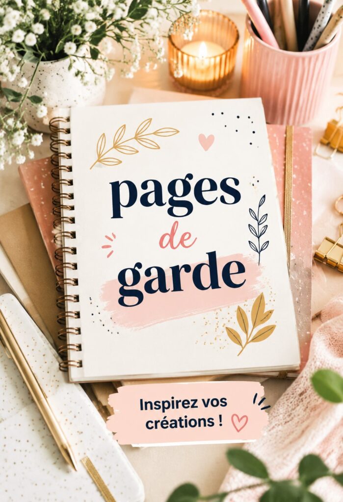 Exemple de pages de garde créatives pour cahiers d'écoliers.