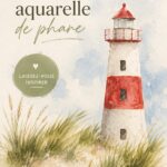 Peinture aquarelle d'un phare au bord de la mer