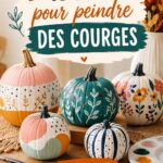 Des idées créatives pour peindre des courges Courges peintes aux couleurs vives dans un décor d'automne