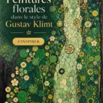 Peinture florale inspirée par Gustav Klimt avec des motifs dorés et colorés
