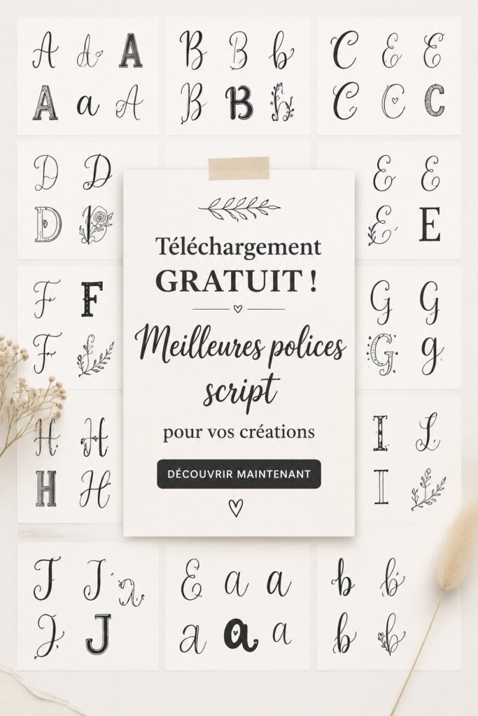 Sélection de polices d'écriture script élégantes à télécharger gratuitement.