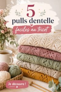 Pull en dentelle tricoté, stylé et chaud, parfait pour l'hiver.