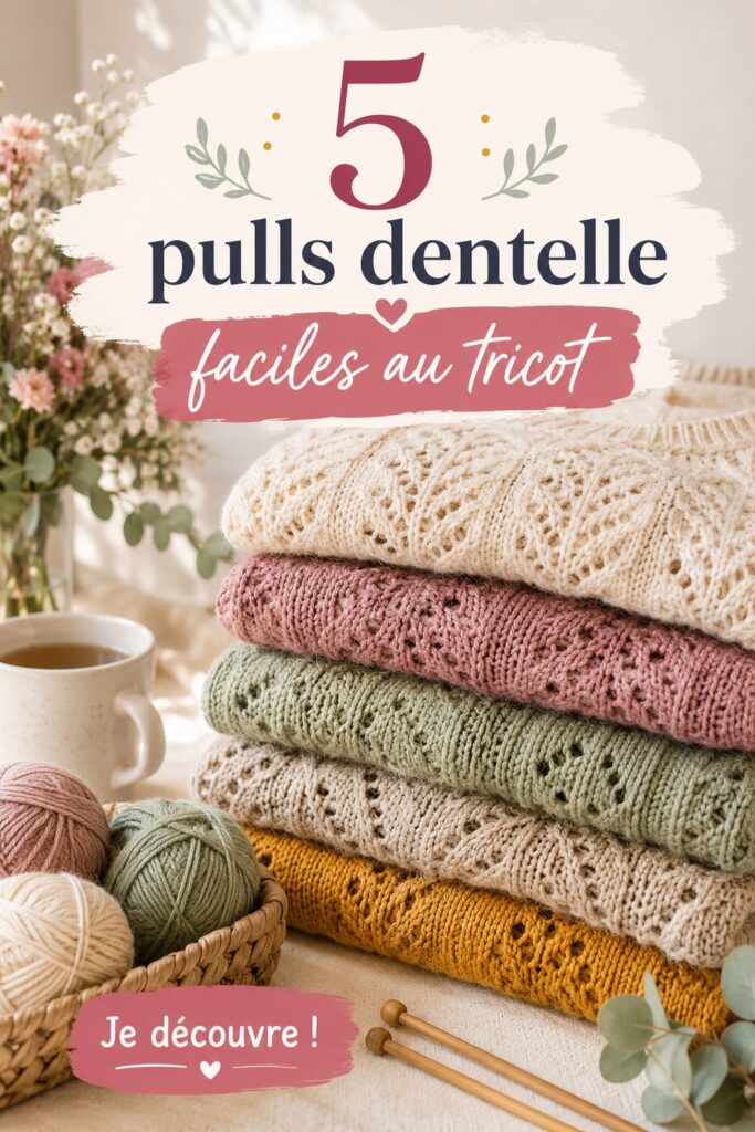 Pull en dentelle tricoté, stylé et chaud, parfait pour l'hiver.