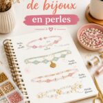 Créez vos propres bijoux en perles avec nos schémas Femmes créant des bijoux en perles avec des schémas étalés devant elles.