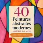 Tableau abstrait moderne dans un intérieur chaleureux.
