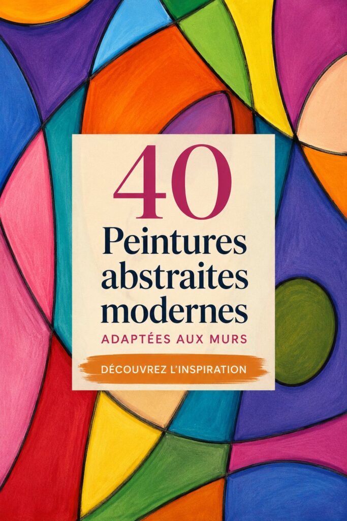 Tableau abstrait moderne dans un intérieur chaleureux.