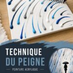 Peinture acrylique colorée représentant une scène de pluie en technique peigne