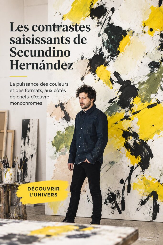 Une œuvre colorée de Secundino Hernández mettant en avant des contrastes impressionnants.
