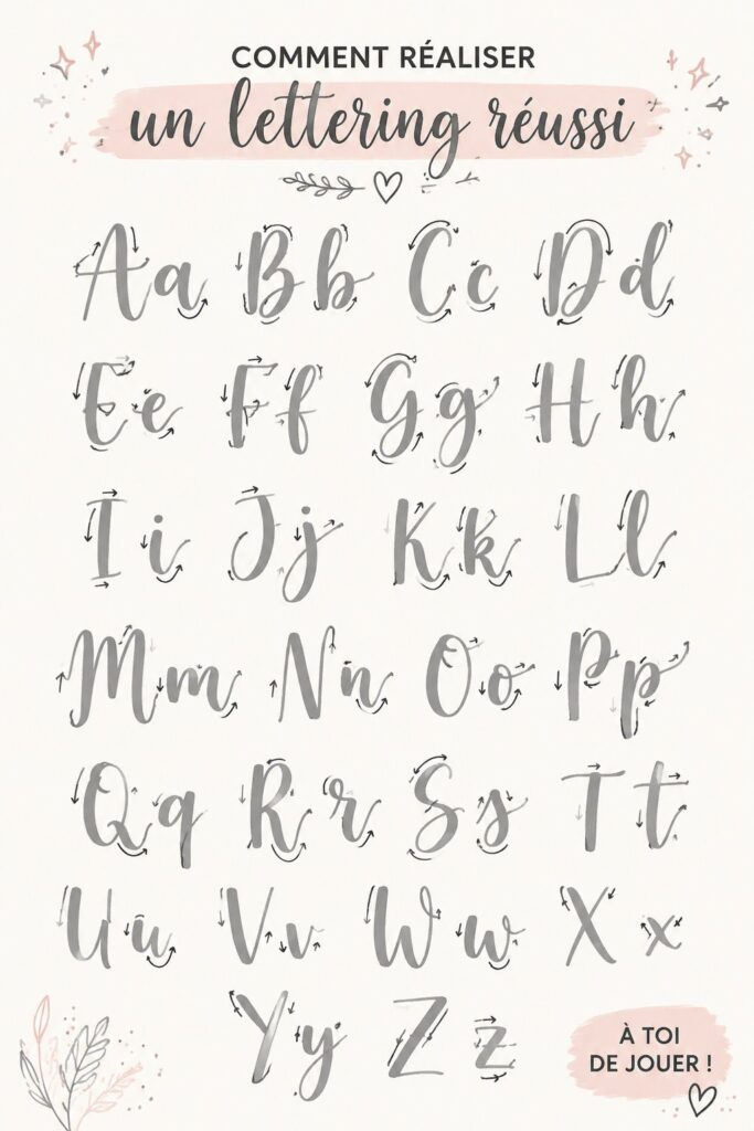 Un exemple coloré de lettering créatif sur fond blanc.